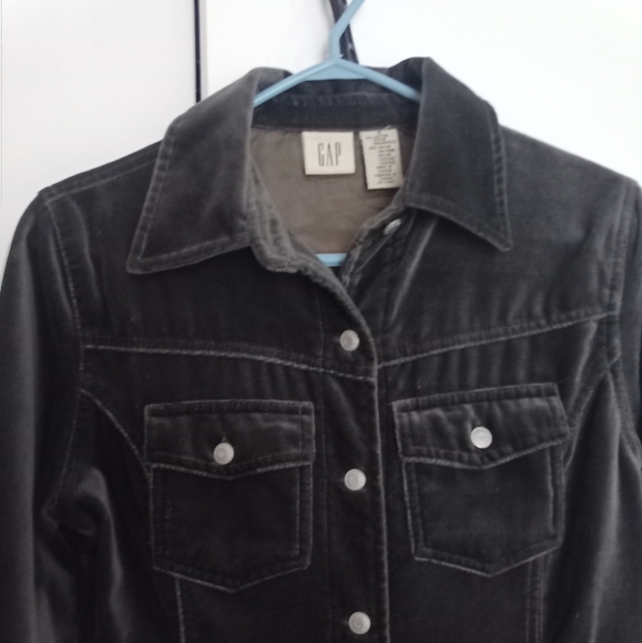 Vintage GAP long sleeve grey Velvet mini dress - Picture 3 of 4